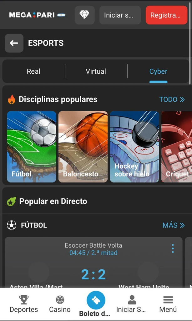 aplicación Megapari